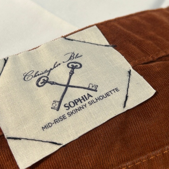 Christopher Blue Mid-Rise Skinny Corduroy Pants, Size 4 - Picture 6 of 10